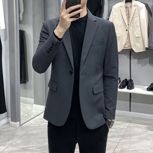 Men's Blazer Spring and Autumn Light Mature Style Korean Version Trendy Business Casual Loose Suit Top Fashion