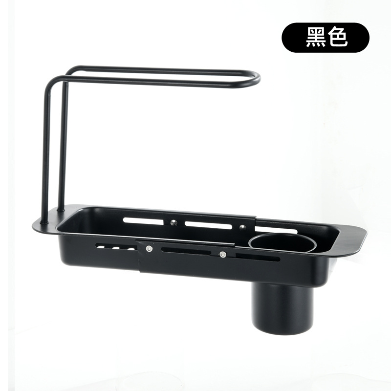 Fregadero retráctil estante de drenaje Negro