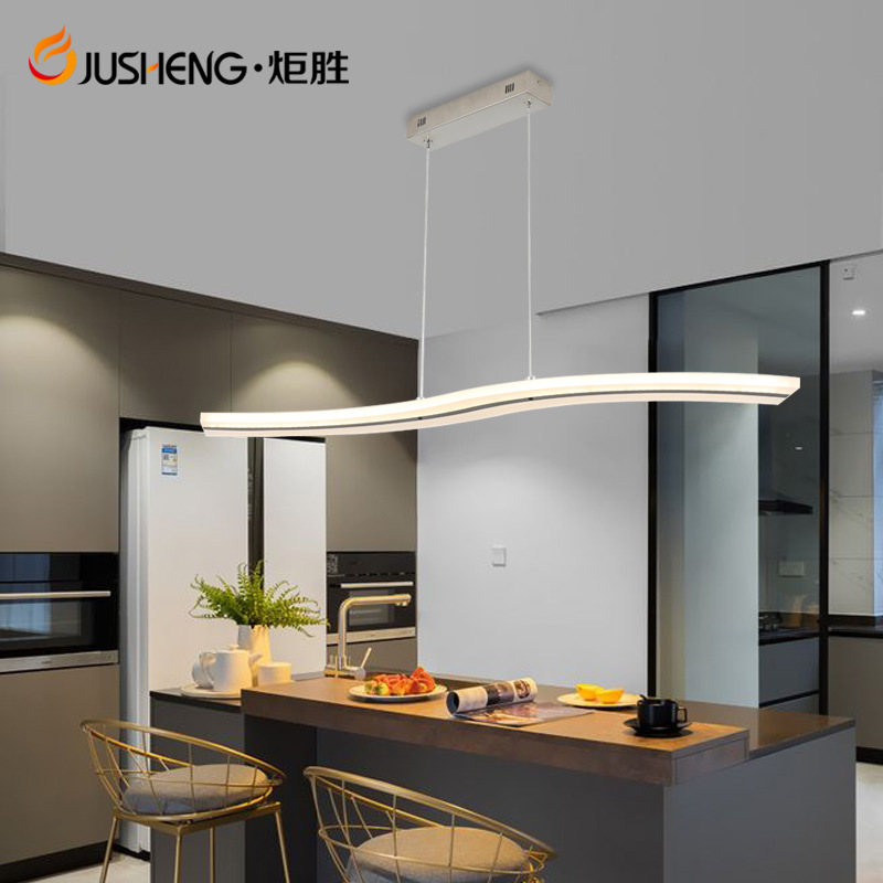 炬胜亚克力led吊灯 现代简约餐厅波浪型吊线灯办公室前台