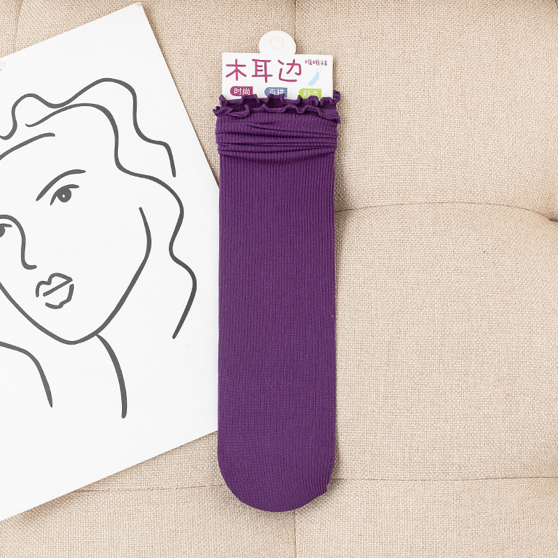 Calcetines de hielo finos de terciopelo de primavera, verano y otoño, medias a rayas para mujer, medias de hielo de tubo medio, calcetines de pila japoneses transpirables