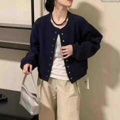 短款圆领棒球服外套女2025秋季新款简约百搭休闲小个子夹克上衣潮