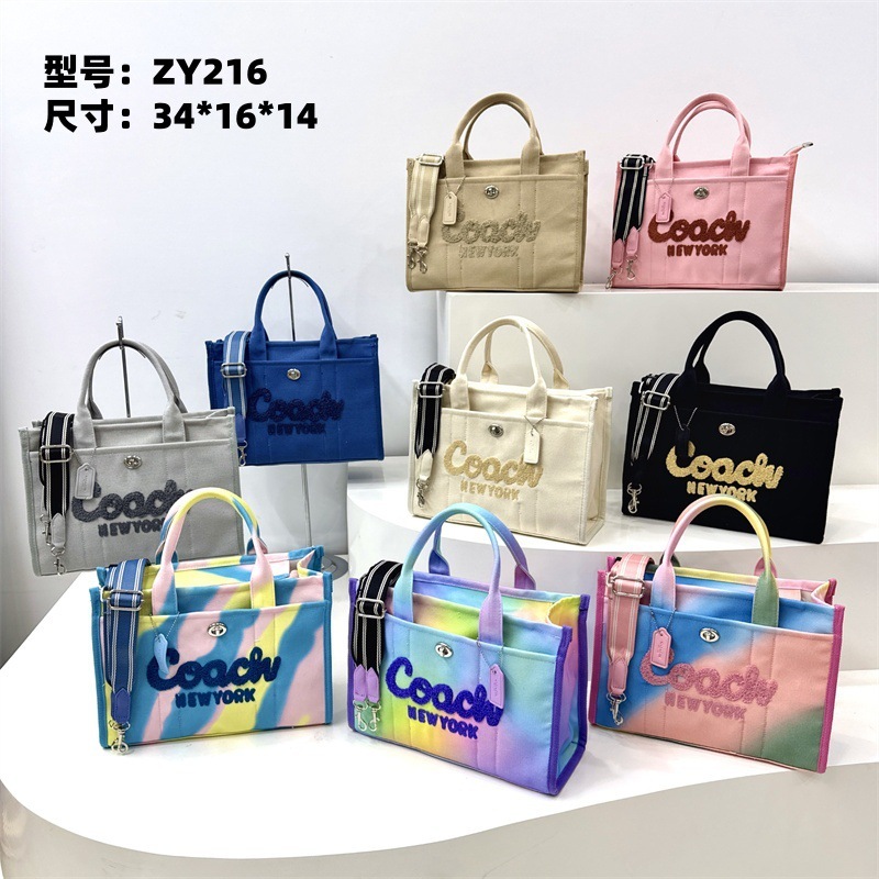 Cross-border Canvas Fashion Tote Bag 2025 New Style Personalized Simple Korean Style Commuter Ladies Crossbody Bag totebag
