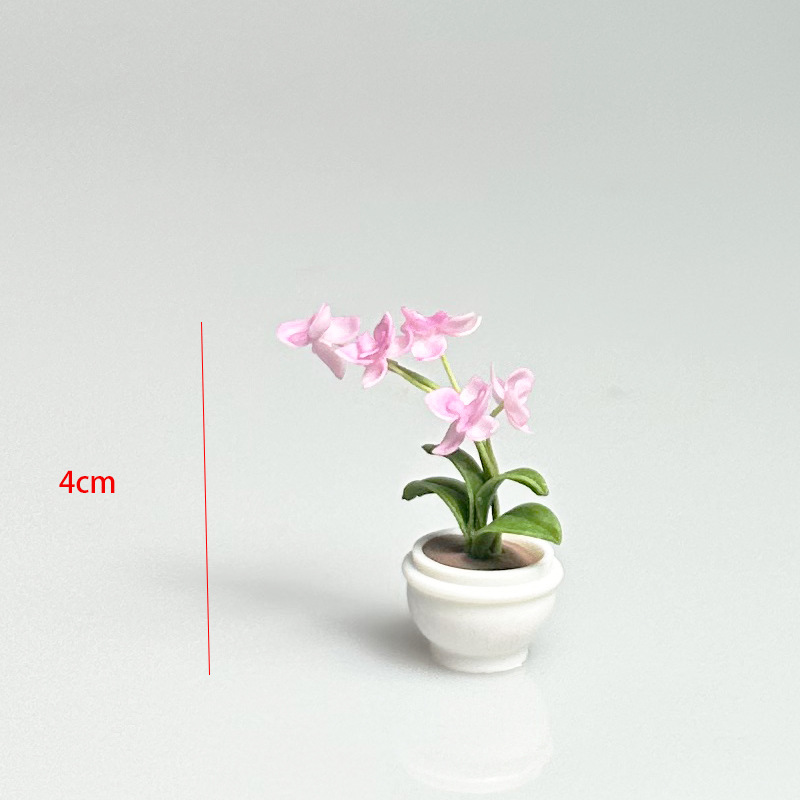 Dollhouse Furniture Ornaments, Mini Phalaenopsis Orchid Model Accessories, Clay Plants, Small Flowers, Miniature Scene Decorations