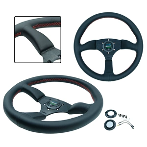 Cross-Mirror Hot Selling 14inch Spoon Car Modified Quick-Release Steering Wheel Universal Shallow Concave Personalized Racing Steering Wheel