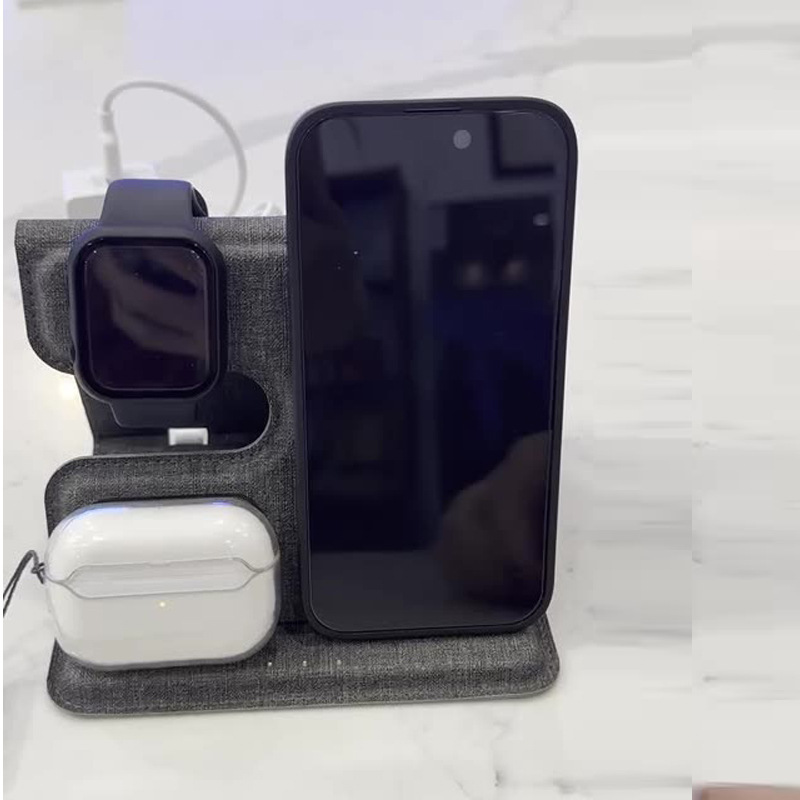 Cross-border three-in-one folding wireless charger for Apple mobile phone headset watch wireless fast charging
