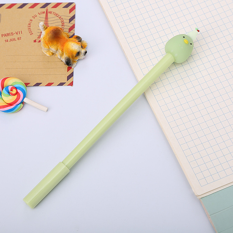Creativo animal fruta pluma de gel estilo coreano negro estudiante examen pluma de agua lindo dibujos animados Oficina firma pluma
