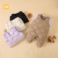 男童女童羽绒裤2025秋冬季新款宝宝保暖三防背带裤可开裆长裤