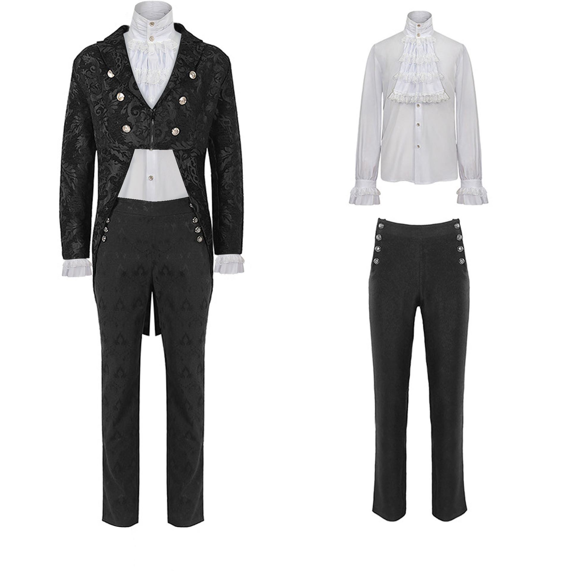 2023新款外貿歐美男士大衣純色時尚蒸汽朋克復古男士制服燕尾禮服