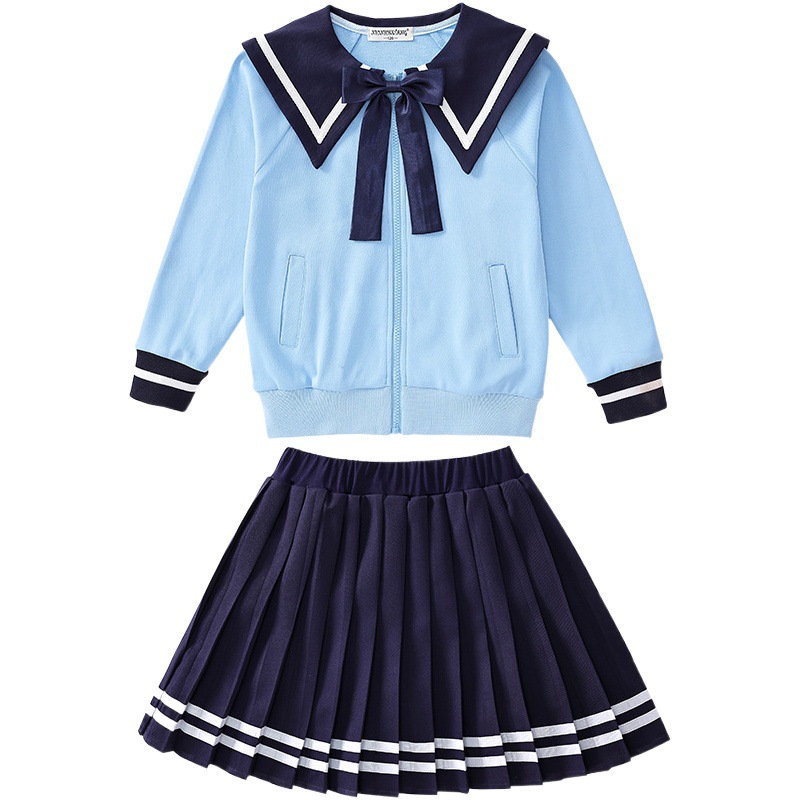 Kindergarten garden clothes teacher clothes four-piece set primary and secondary school students navy collar school uniform first grade class clothes college style suit