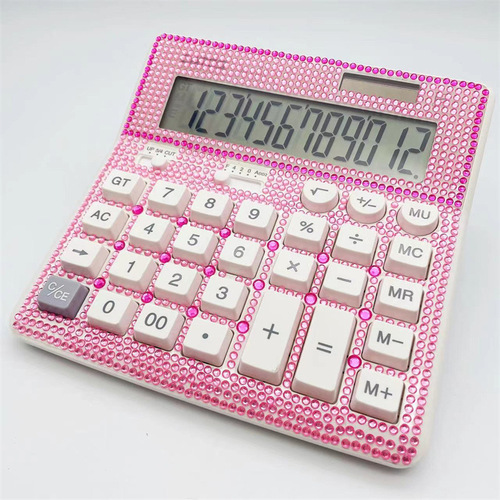 Korean-style fashionable solar calculator with sound, real voice playing music, and diamond decoration computer