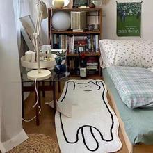 ins仿羊绒地毯可爱简约地垫猫咪床边毯防滑耐磨可机洗小红署同款