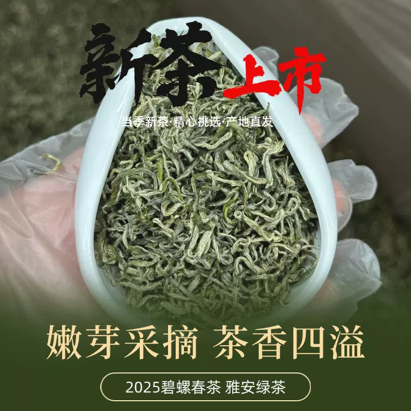 2025新茶毛峰选芯碧螺春茶叶特级绿茶雅安碧螺春毛峰茶叶自己喝