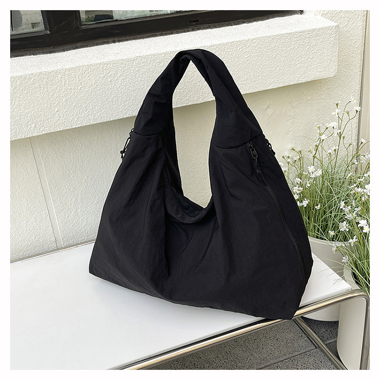 Slouchy Large Zip Canvas Shoulder Bag 32