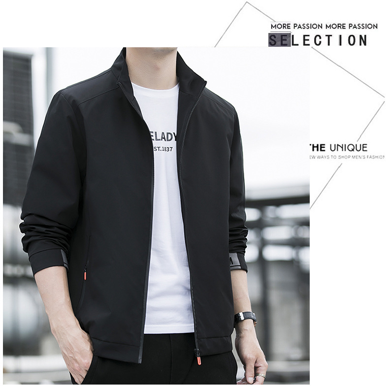 Fashionable Men's Spring And Autumn Jacket With Stand Up Collar_voghion.com