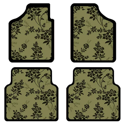 Universal Foot Pad — for All Seasons, Four-Piece Set, Car - lush-green-main-driver-co-pilot-two-piece-set