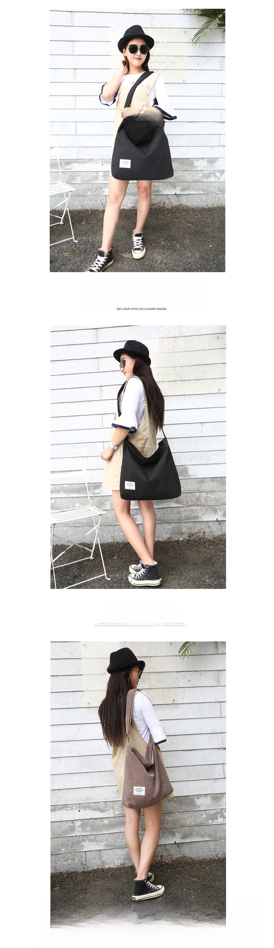 New Korean Style Simple Women's Shoulder Bag Canvas Retro Casual Women's Bag Crossbody Bag Large Capacity Canvas Bag Supply_voghion.com