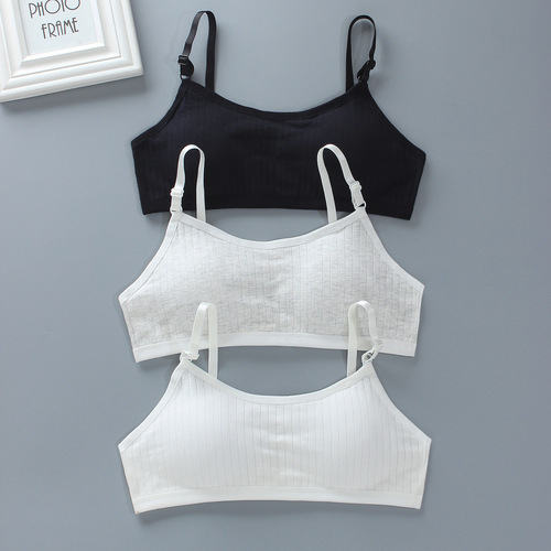 Girls vest underwear suspenders primary school students buckle pure cotton development period bra children 10 girls 14 years old summer