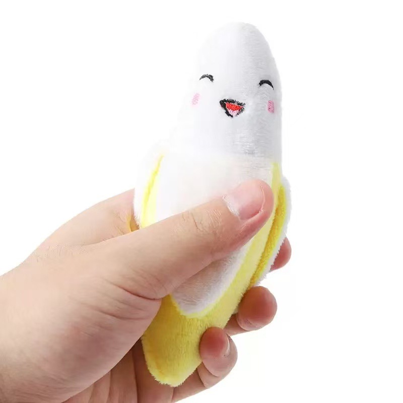 Nuevo juguete de peluche de perro imitación de plátano para cachorros molares interactivos resistentes a la mordida juguetes de mascotas al por mayor