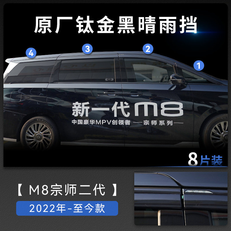 Adecuado para Trumpchi M8 versión del maestro de segunda generación para la ventana E9, parasol de ceja de lluvia, visor de ventana