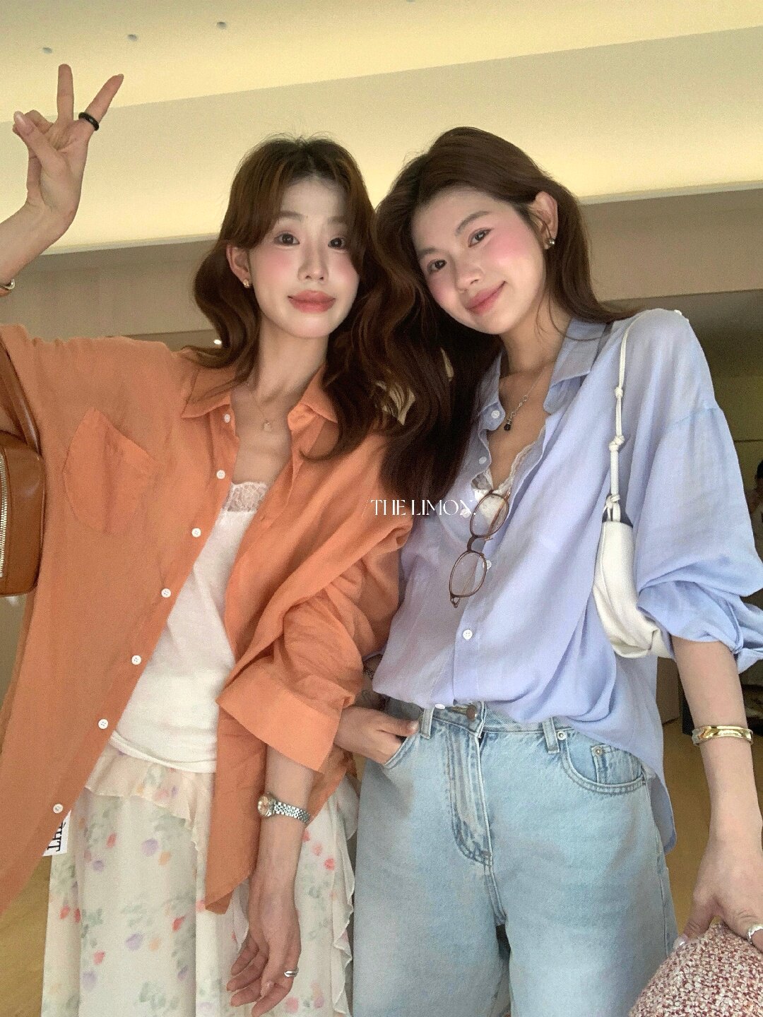 Áo sơ mi nữ tay dài chất liệu tencel phong cách lười biếng ấm áp — Vàng nhạt, xanh lam, Xanh lá cây nhạtcolor, màu hồng chi tiết 49
