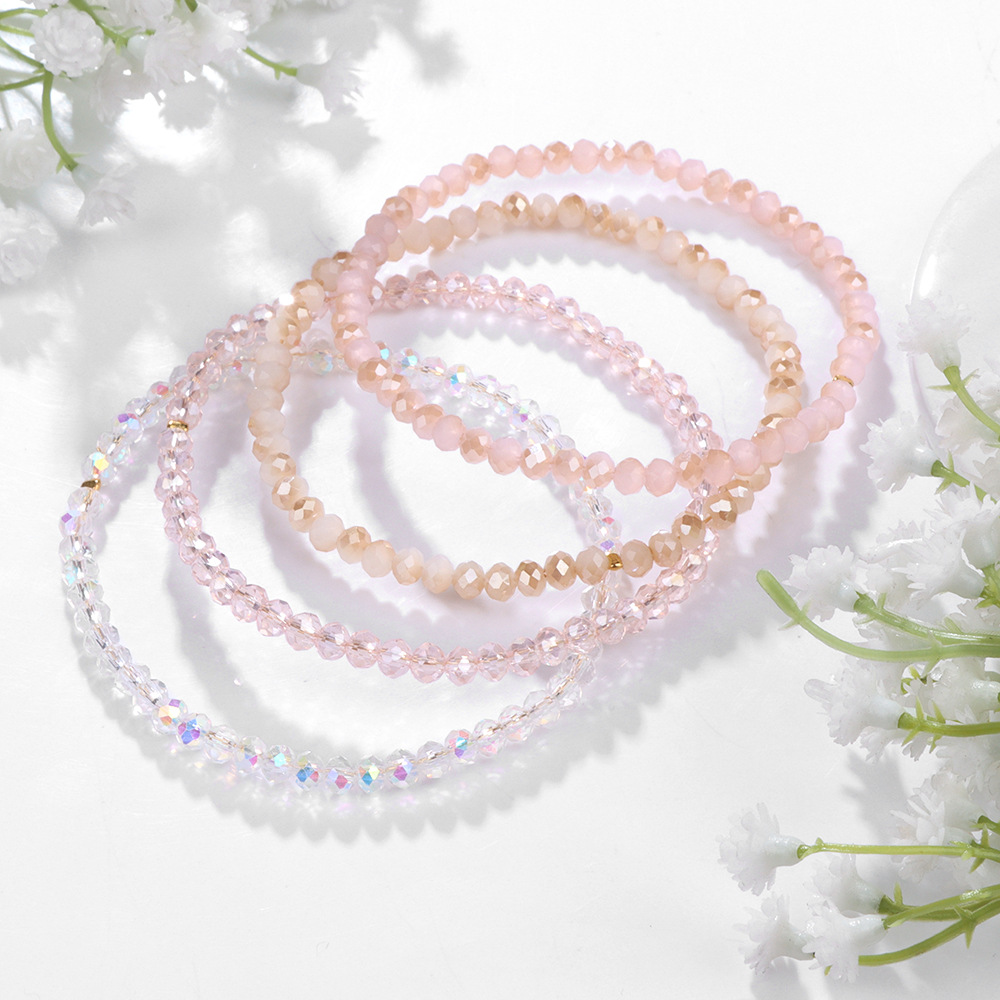 21g Weight Bracelets Classification Artificial Crystal Chain Material 4 Pieces Set Quantity Holiday, Daily Occasion Artificial Crystal Material Geometric Pattern Unisex Gender Beaded Design Shiny, IG Style Style IG Style Shiny Geometric Artificial Crystal Wholesale Bracelets 2