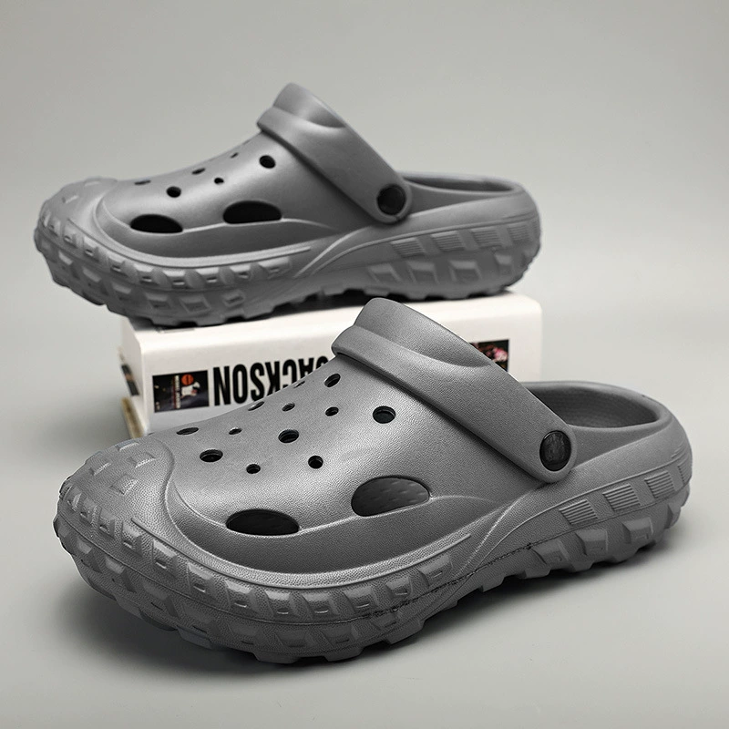 Слоистые Crocs обувь для пар, мужские садовые обувь высокая подошва для одежды на лето, противоизносостойкие пляжные сандалии и тапочки