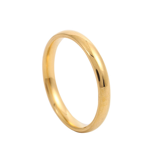 Cross-border stainless steel jewelry 2mm internal and external arc spherical simple smooth finger ring titanium steel ring couple ring