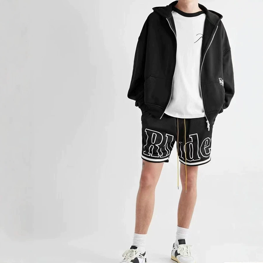 oversized letter mesh basketball shorts detail 1