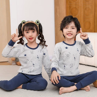 男童秋衣秋裤纯棉儿童睡衣女童保暖内衣套装中小童宝宝打底棉毛衫