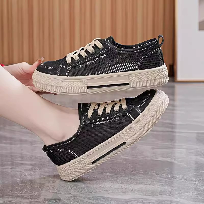 Весенние брезентовые туфли женская мягкая подошва удобная спортивная повседневная обувь 2025