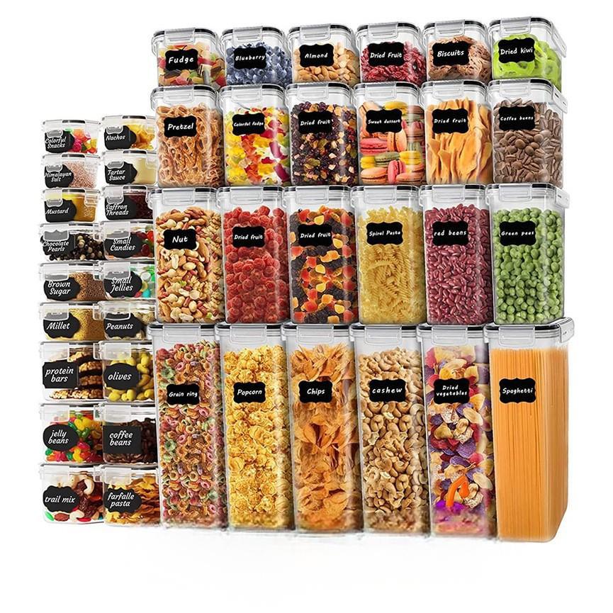 Recipiente hermético grande para cocina | Tarro transparente de plástico para almacenamiento de granos y alimentos secos