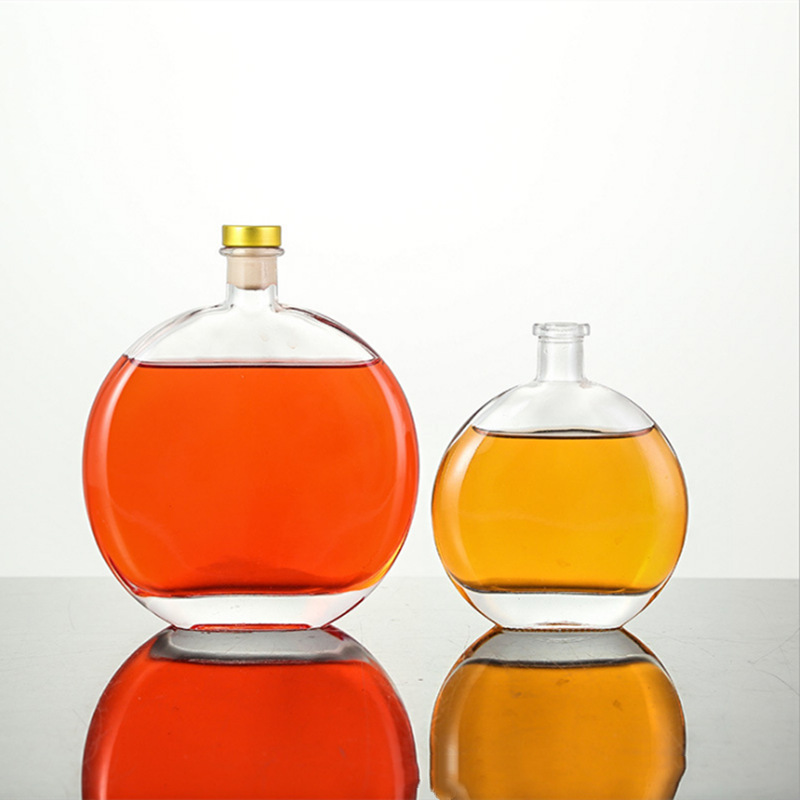 透明玻璃酒瓶250ml扁瓶瓶厂家批发密封果酒瓶供应冰酒瓶玻璃空瓶