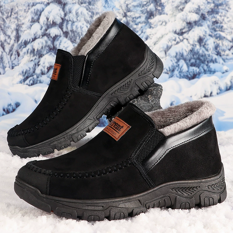 Трансграничная хлопчатобумажная обувь среднего и пожилого возраста зимняя мужская обувь старая пекинская тканевая обувь мужская плюшевая толстая теплая обувь мужская обувь пожилая обувь