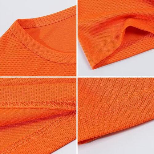 Factory wholesale summer sports quick-dry round collar T-shirt men's thin outdoor mesh breathable solid color short-sleeved clothes