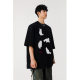 Short-sleeved T-shirt Men's 2025 Summer New American Fashion Brand 220g Heavy Cat Printed Loose Half-sleeved T-shirt