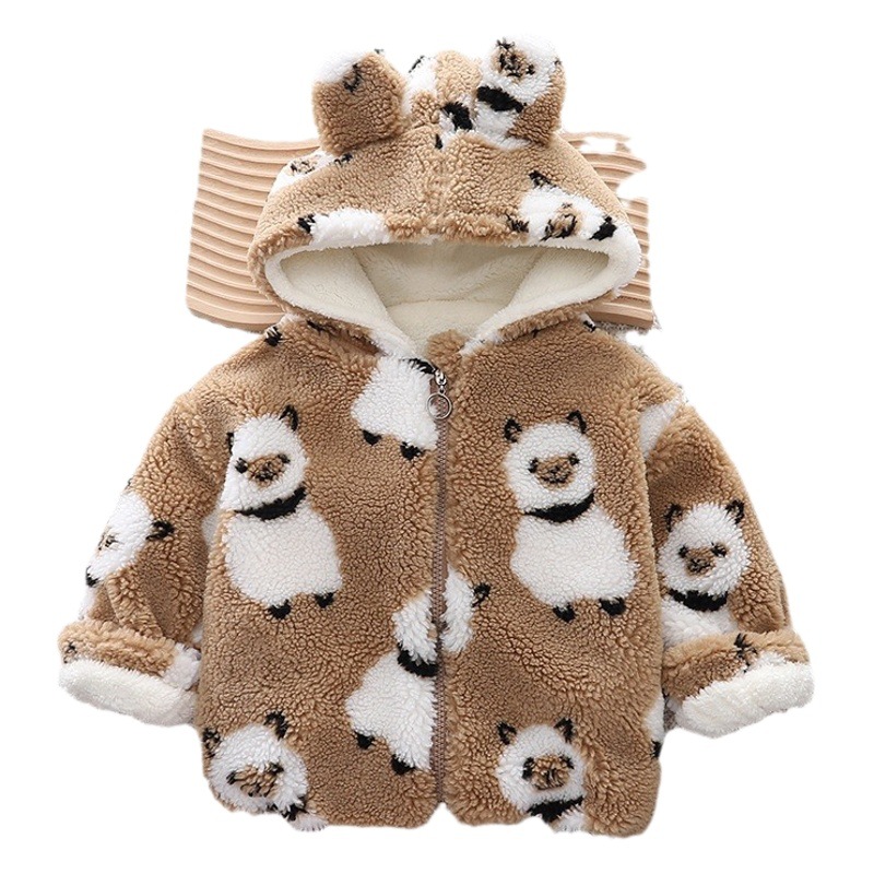 Abrigo acolchado de algodón de invierno para niños 2023 nuevo estilo occidental Abrigo acolchado de algodón forrado de lana para niños de moda bebé Otoño e Invierno chaqueta acolchada de algodón engrosada