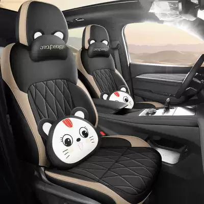 perforated leather seat covers, Modelə uyğun (Original) oturacaq örtükləri - black-brown-cartoon-version-note-the-model-year-front-row-fully-covered-rear-row-partially-covered