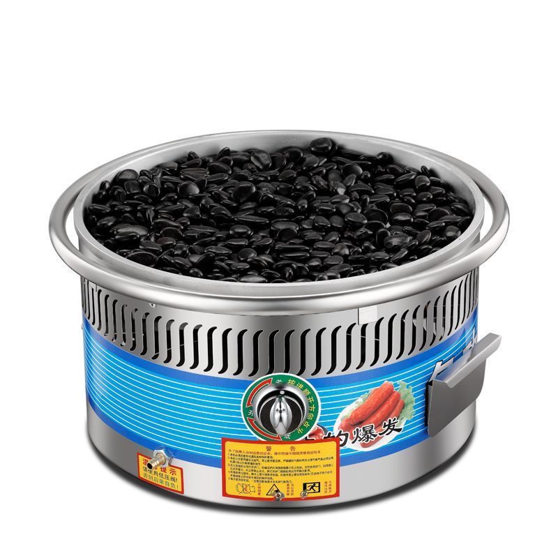 Calentamiento eléctrico roca volcánica máquina de salchichas de gas comercial pequeña roca máquina de salchichas de perros calientes gran mercado nocturno de gas