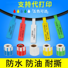 網線標簽貼彩色數據線不干膠防水電線貼紙標簽牌線纜線路對折標簽
