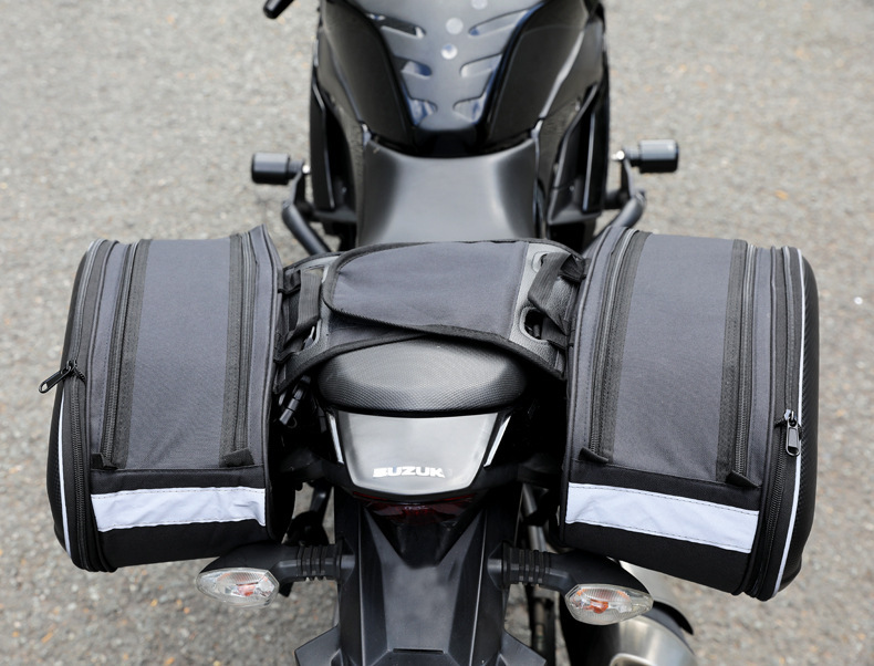 Motorcycle Saddle Bag, Helmet Bag, Waterproof Rear Seat Side Bag, Hanging Bag, Pannier Bag, Long-Distance Motorcycle Travel Luggage Bag, Motorcycle Equipment