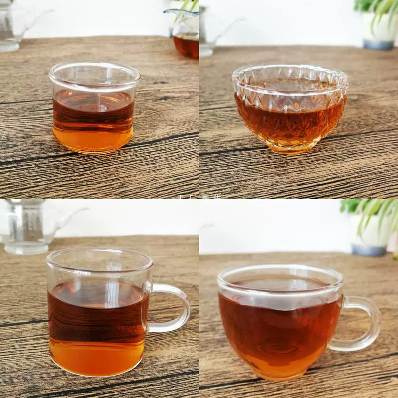 Glass transparent tea cup, tea set, increased thickness