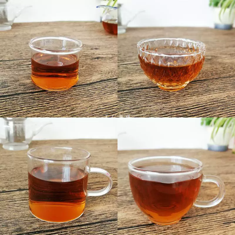 Glass transparent tea cup, tea set, increased thickness
