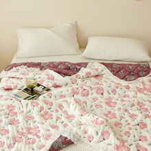 竹棉韩风四层纱布毛巾被夏凉被夏季盖毯竹纤维全棉空调被透气轻薄