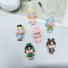 卡通新款小号哭娃女孩树脂配件 diy鞋花手机壳发夹水杯饰品冰箱贴