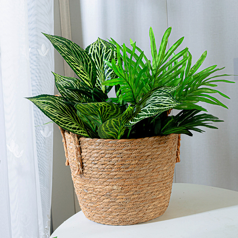 Gran flor abrazando barril, canasta de tejido de aescinia diy abrazando barril de estilo floral idílico diy canasta de arrastre de flores