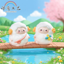 微景观创意可爱郊游小羊公仔萌粒园艺造景装饰配件娃屋车载小摆件