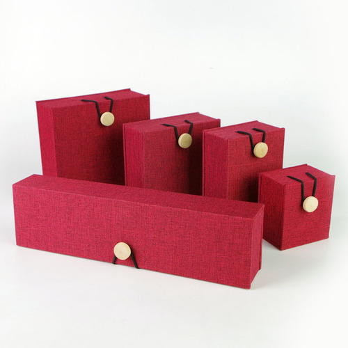 Antique wood clasp jute box, handicraft walnut box, ring pendant bracelet box, decorative gift packaging jewelry box