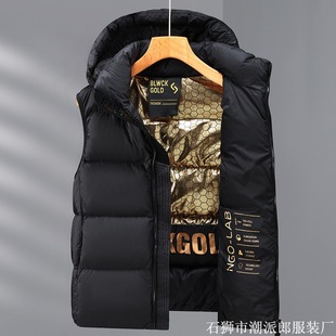 Black Gold Feather Jacket New National Standard White Goose down Feather Jacket Winter New Windproof Warm Thickened Short Style for Men and Women