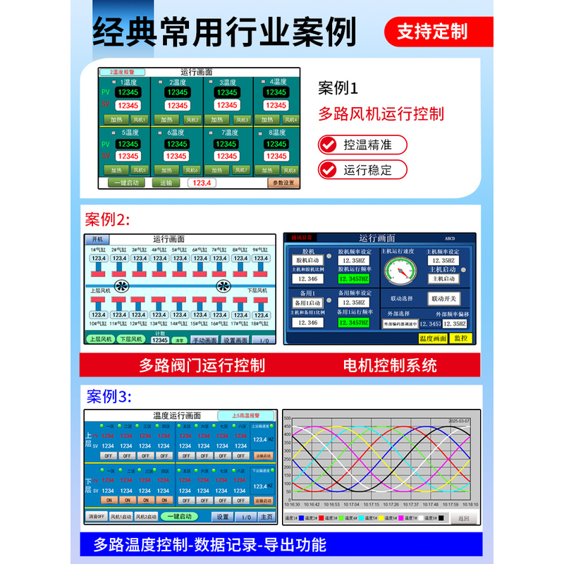 Touch Screen Multi-Channel Pid Temperature Controller Laminating Suction Label Hydraulic Press Tunnel Furnace Programmable Temperature Control Instrument