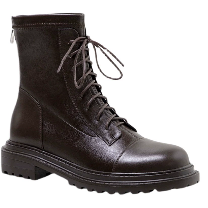 Коричневые кожаные ботинки Martins, женские новые маленькие весенне-осенние одиночные сапоги на плоской подошве 2023 года, Черные ботильоны из мягкой кожи в английском стиле